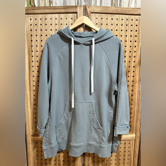Melliflo Long Sleeve Sweatshirt Oversized Hoodies Hem Split Pullover Pocket - Picture 2 of 7